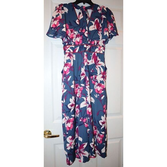 Adelyn Rae 5970298 Women's Sz XS Blue Multi Floral Print Shayne Jumpsuit $108 - Picture 4 of 12